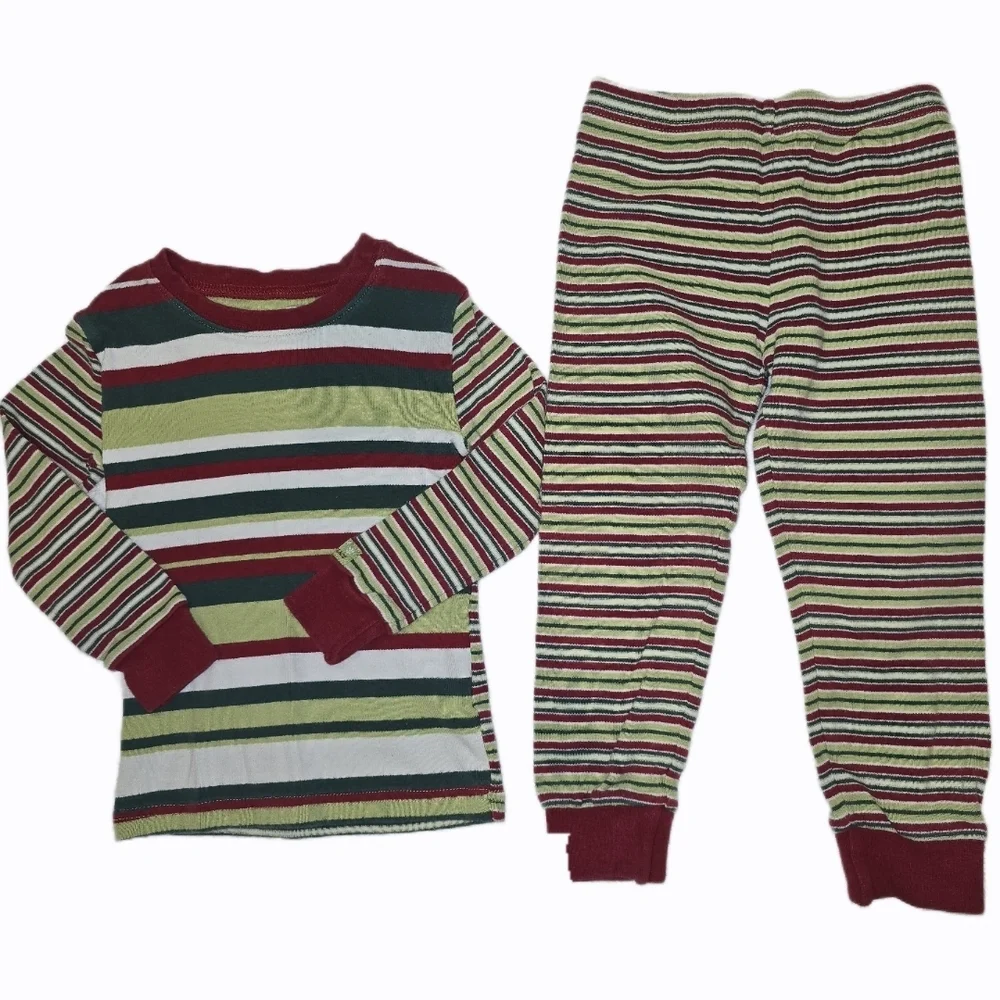 The Children's Place Multicolor Striped Pajama‎ Set 3T Cotton Soft Fall & Spring